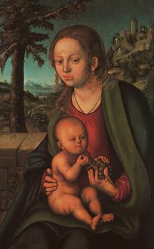 大盧卡斯 尅拉納赫 Virgin and Child with a Bunch of Grapes